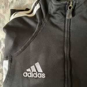 adidas zip up w pockets and striped detailing